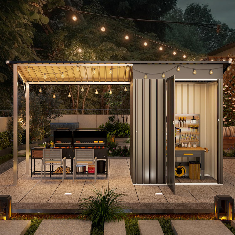 AECOJOY Outdoor Open-sided Storage Shed & Reviews | Wayfair